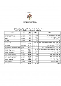 اسعار المحروقات لشهر شباط-2015